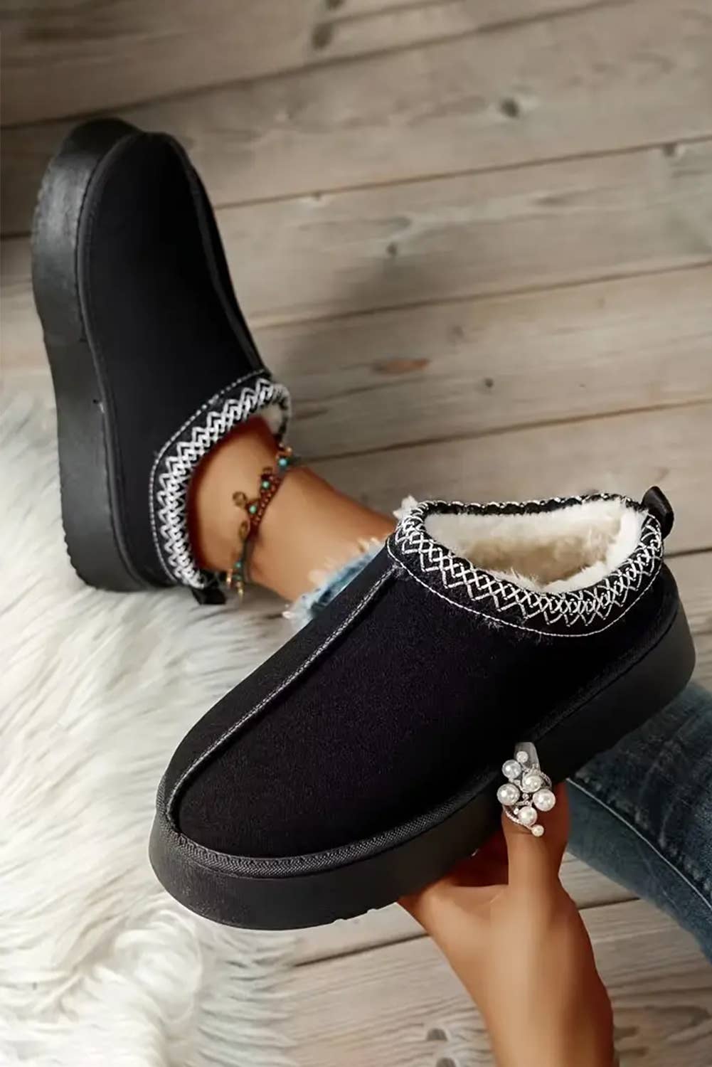 Cozy Suede Platform Slippers