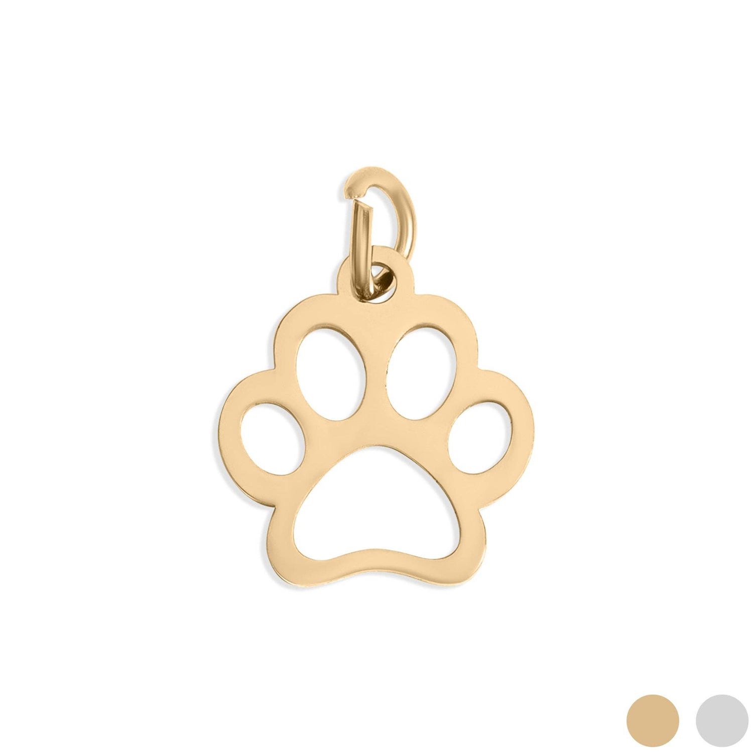 18K Stainless Steel Paw Print Charm