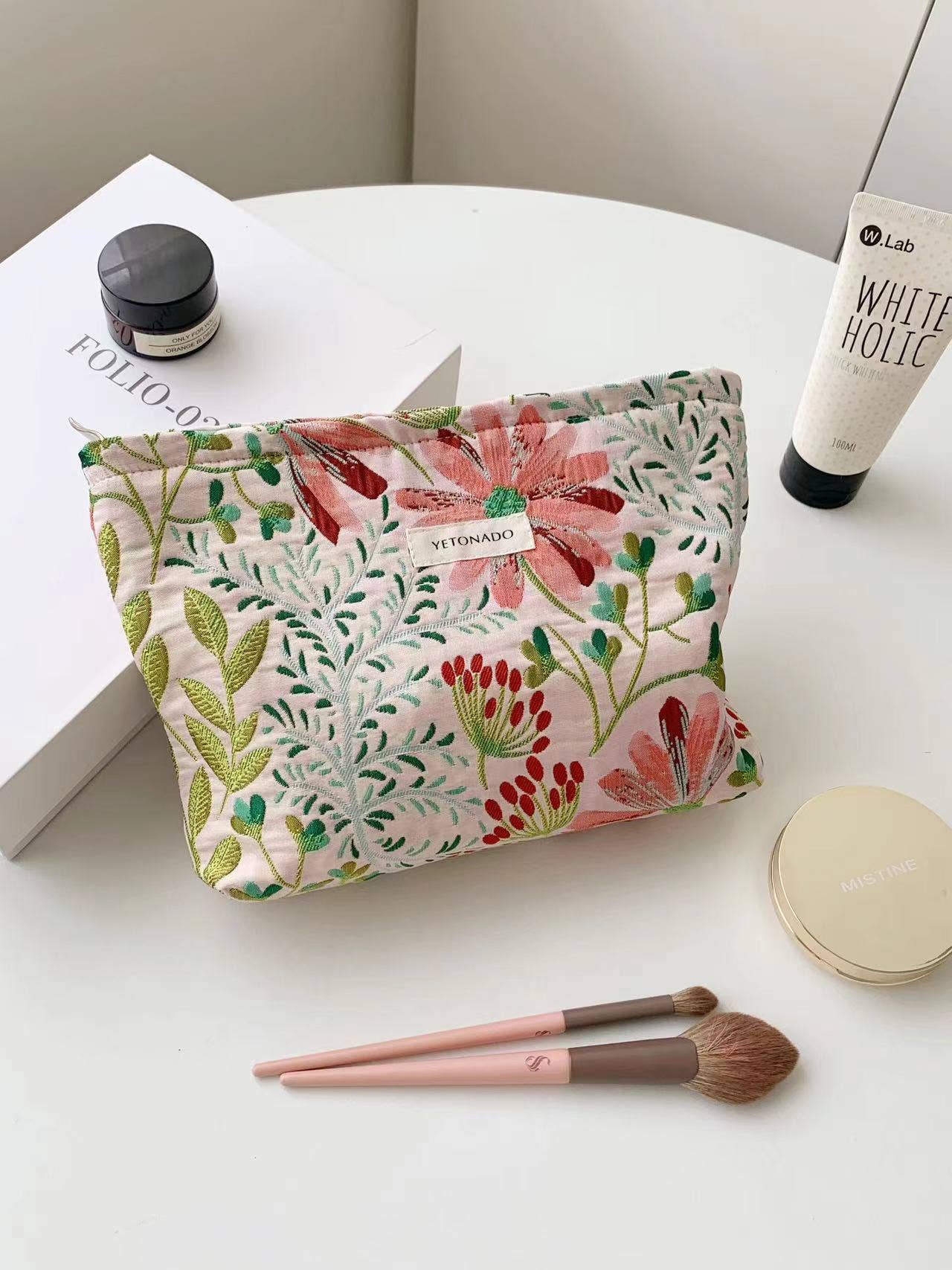 Colorful Large Capacity Flower Print Makeup Bag DP25C596
