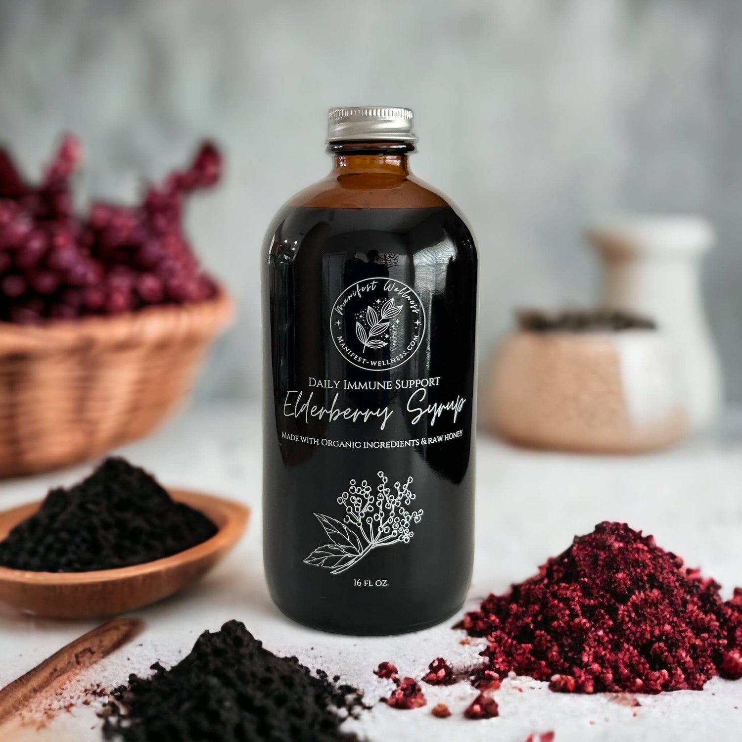 Elderberry Syrup made with Organic Ingredients