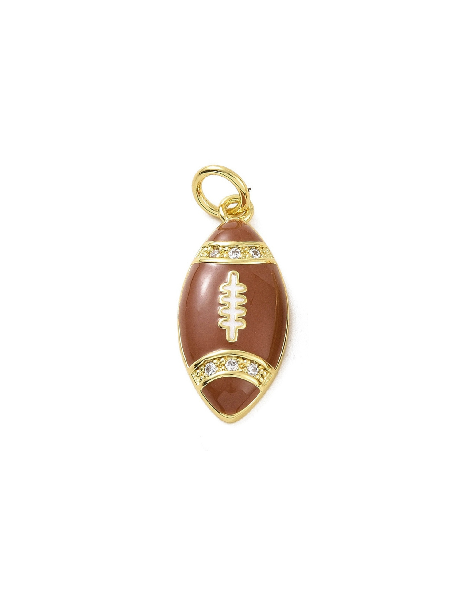 * Gold Football Rugby Charm