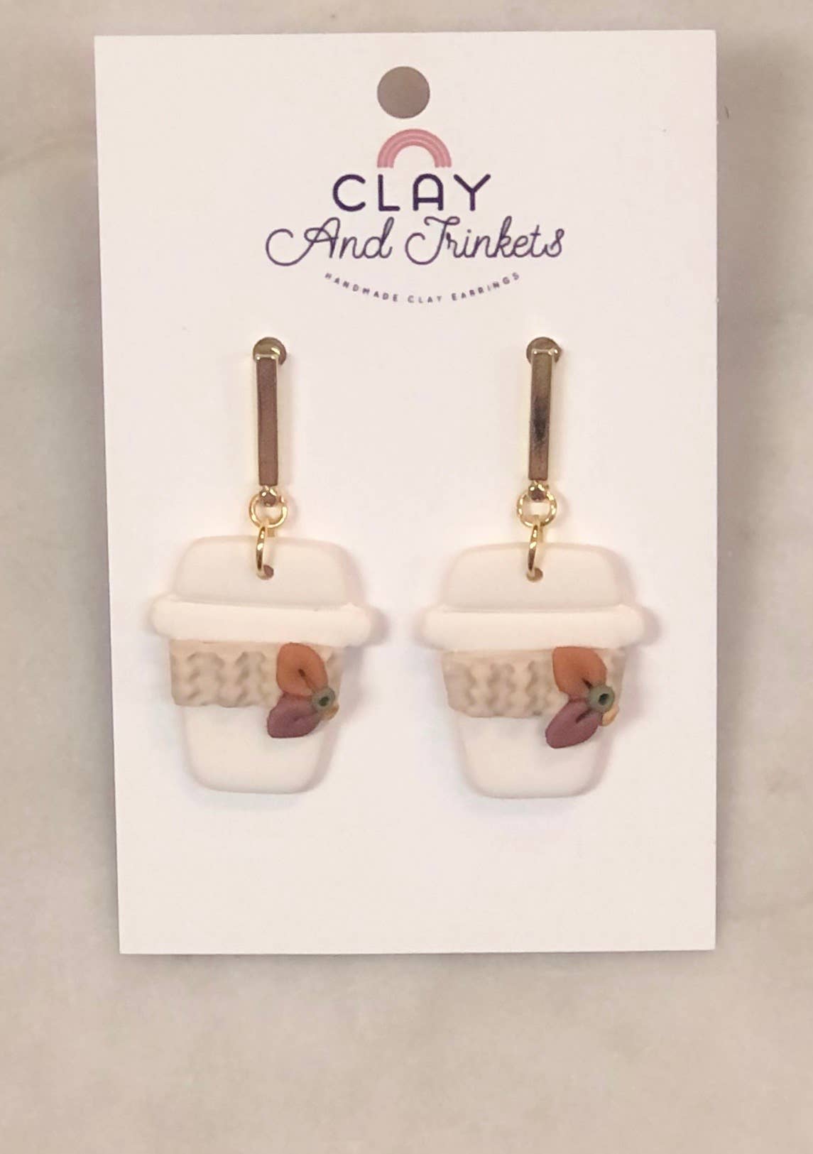 Pumpkin Spice Coffee Cup Dangle Earrings