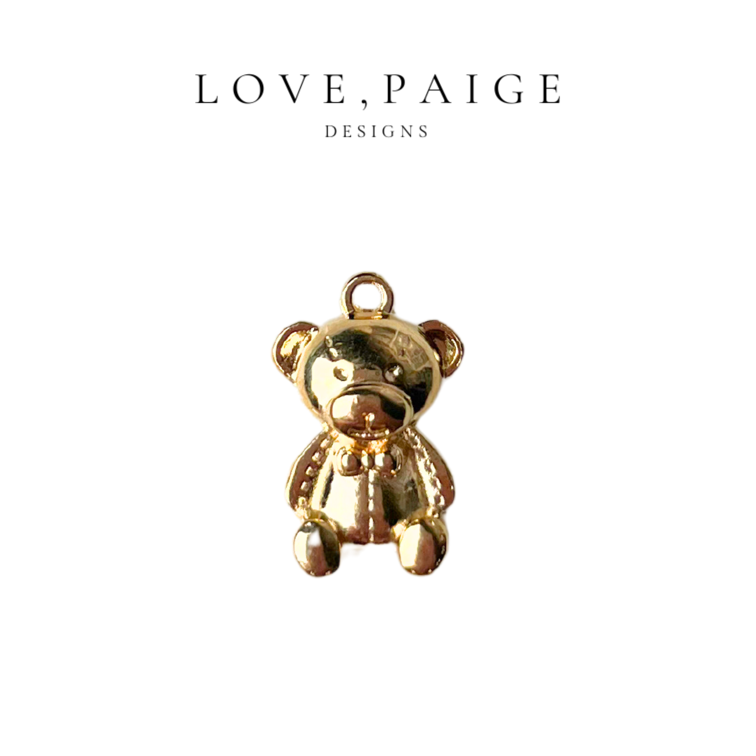 Teddy Bear Gold Charm