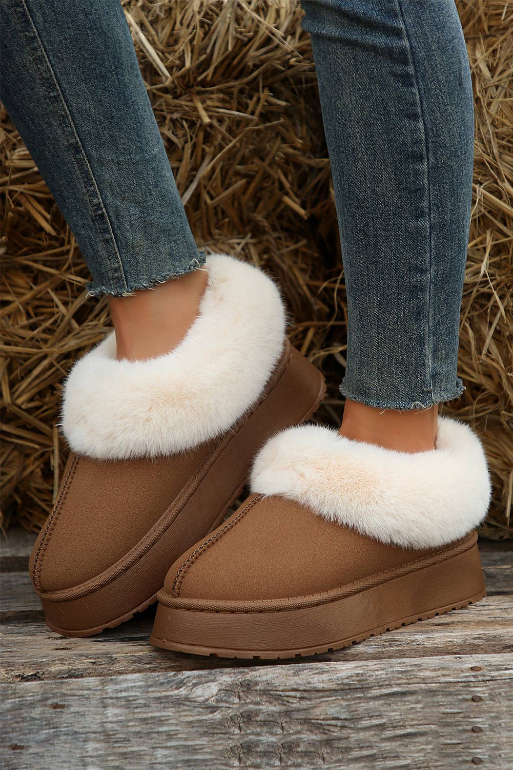 Plush Platform Booties