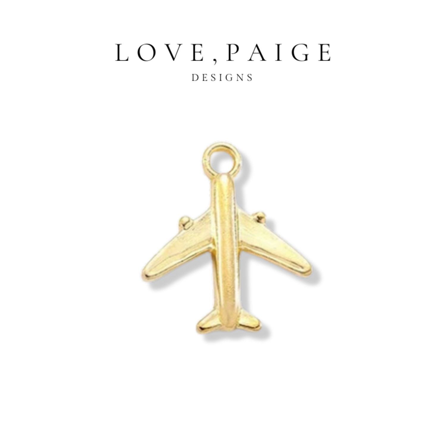 Airplane Gold Charm