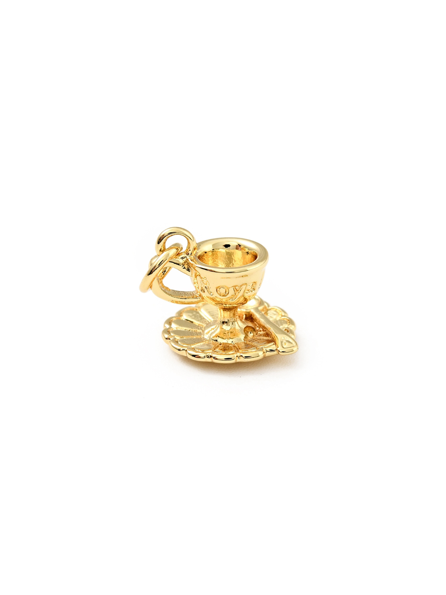 Gold Royal Teacup and Saucer Charm