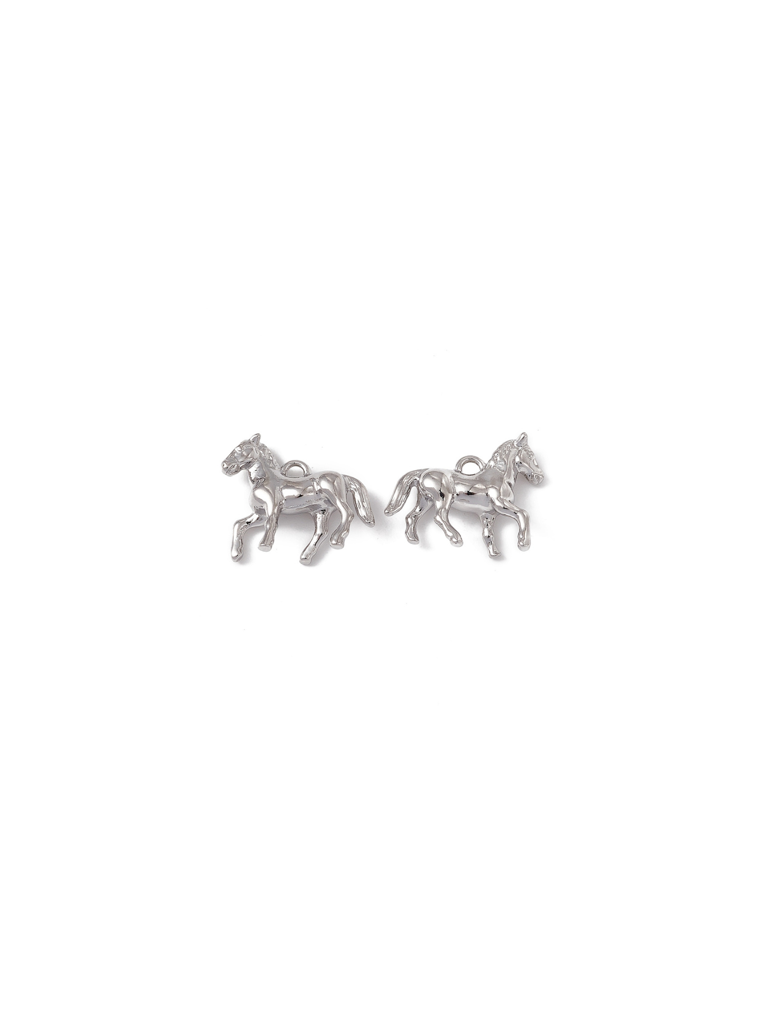 Silver Prancing Horse Charm