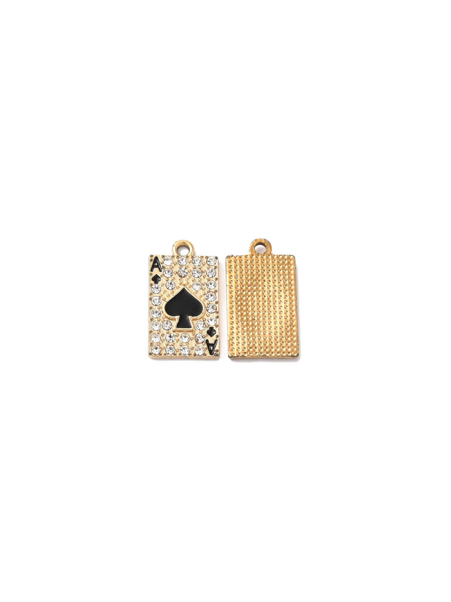 Gold Ace of Spades Card Charm