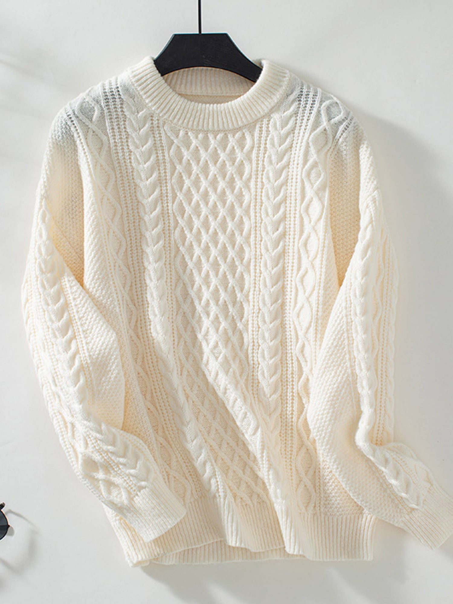 Solid Color Round Neck Sweater