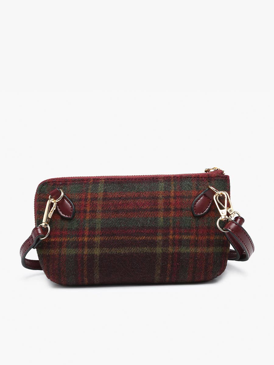 Kendall Plaid Crossbody/Wristlet w/ Twist Lock Closure