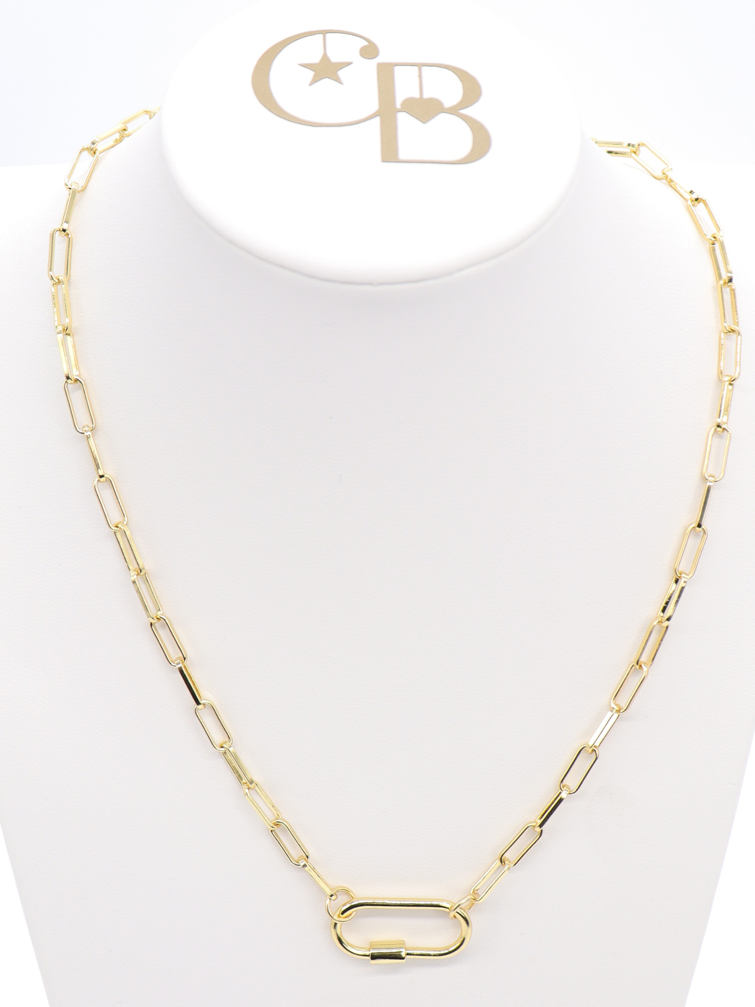 * Gold Ashley Necklace with Piper Carabiner | 20 Inch