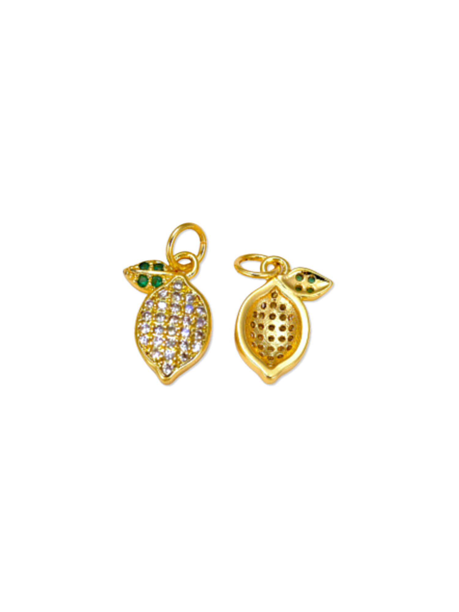 * Gold Cubic Zirconia Little Lemon Charm