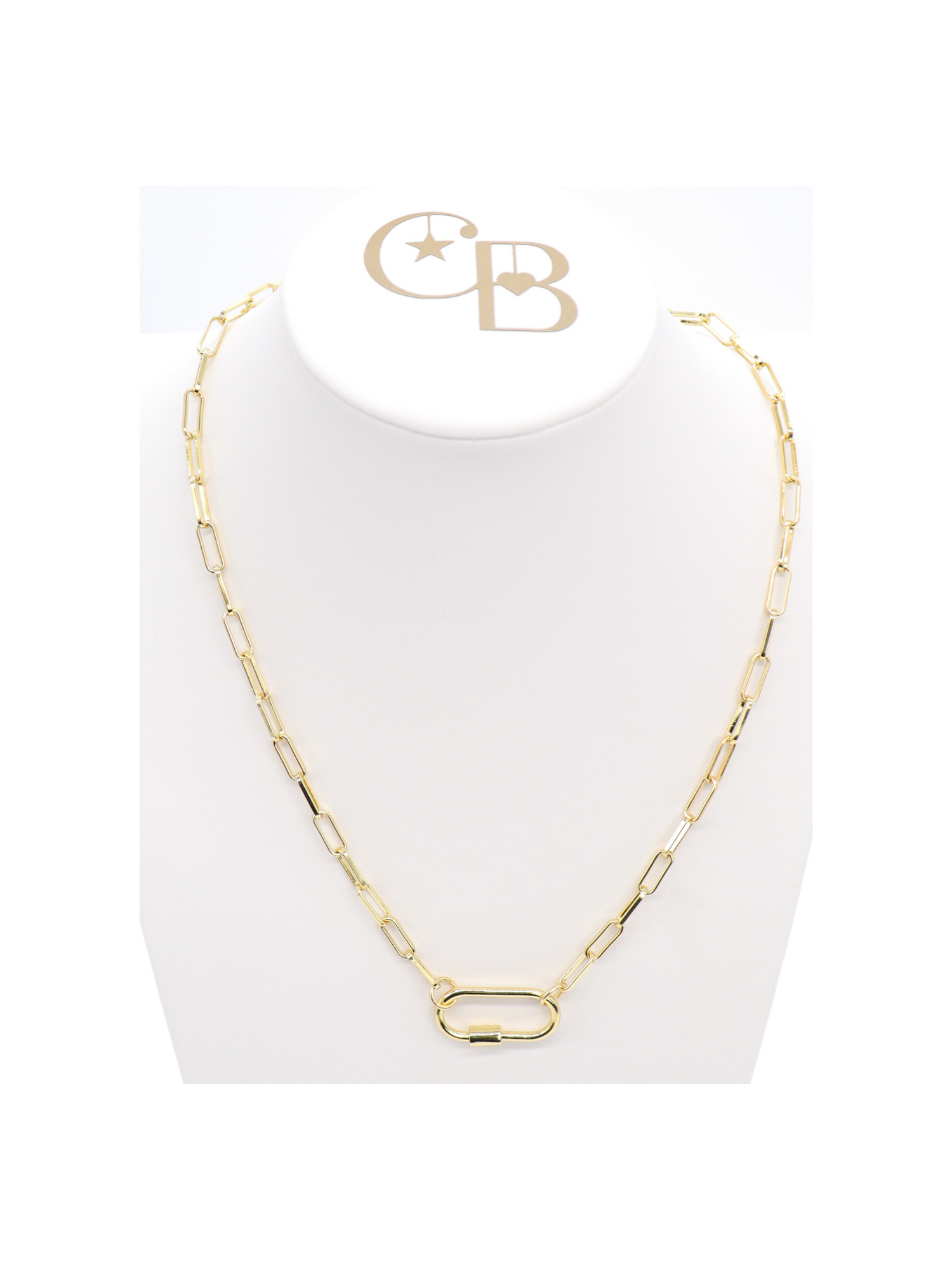 * Gold Ashley Necklace with Piper Carabiner | 20 Inch